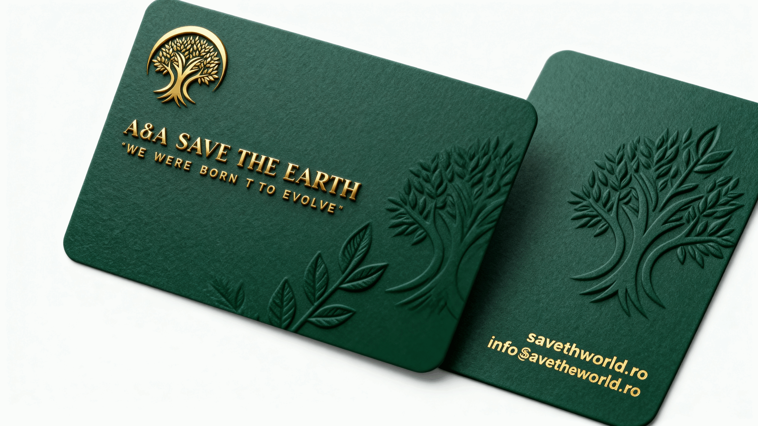 Carte de vizita cu logo save the earth autorizatie de mediu